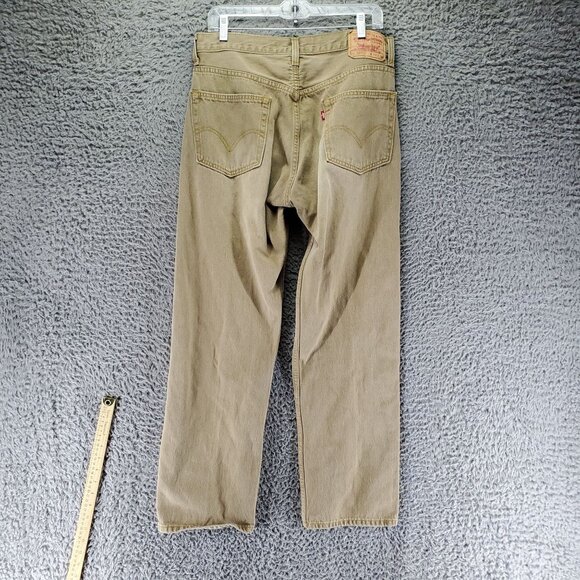 Levis Jeans Mens 34x30 Tan 505 Regular Fit 100% Cotton Made In Hong Kong - Picture 1 of 14